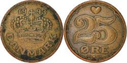 World Coins - Coin, Denmark, Margrethe II, 25 Öre, 1993, , Bronze, KM:868.1