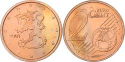 World Coins - Finland, 2 Euro Cent, 2001, Vantaa, Copper Plated Steel, , KM:99