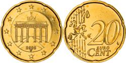 World Coins - Germany, 20 Euro Cent, The Brandenburg Gate, 2003, golden, , Nordic gold