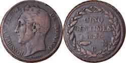World Coins - Coin, Monaco, Honore V, 5 Centimes, Cinq, 1837, Monaco, Grosse tête,