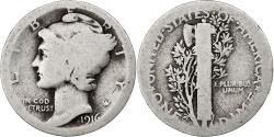 Us Coins - United States, Dime, Mercury Dime, 1916, Philadelphia, Silver, , KM:140
