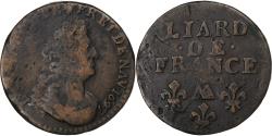 World Coins - France, Louis XIV, Liard, 1697, Metz, Copper, , Gadoury:81