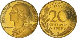 World Coins - Coin, France, Marianne, 20 Centimes, 1998, Paris, Proof,