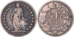 World Coins - Coin, Switzerland, 1/2 Franc, 1913, Bern, , Silver, KM:23