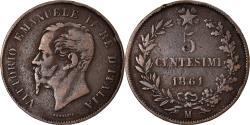 World Coins - Coin, Italy, Vittorio Emanuele II, 5 Centesimi, 1861, Milan, , Copper