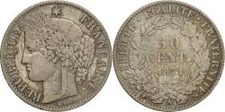 World Coins - Coin, France, Cérès, 50 Centimes, 1871, Paris, , Silver, KM:834.1