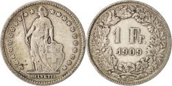 World Coins - Coin, Switzerland, Franc, 1909, Bern, , Silver, KM:24