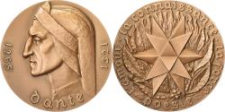 World Coins - France, Medal, Dante Alighieri, Bronze, Bouret,