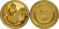 World Coins - France, Medal, Woman in a Tub, Edgar Degas, Vermeil,