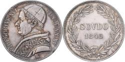 World Coins - Papal States, Gregory XVI, Scudo, 1845, Rome, Silver,