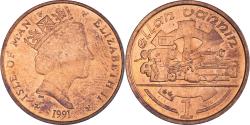 World Coins - Coin, Isle of Man, Elizabeth II, Penny, 1991, , Bronze, KM:207
