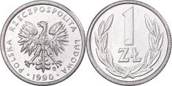 World Coins - Coin, Poland, Zloty, 1990, Warsaw, , Aluminum, KM:49.3