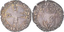 World Coins - Coin, France, 1/8 d'écu à la croix de face, 1584, Nantes, Rare,