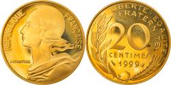 World Coins - Coin, France, Marianne, 20 Centimes, 1999, Paris, Proof,