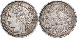 World Coins - France, 5 Francs, Cérès, 1870, Paris, Silver, , Gadoury:743, KM:819