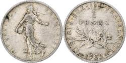 World Coins - Coin, France, Semeuse, Franc, 1902, Paris, , Silver, KM:844.1