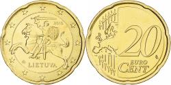 World Coins - Lithuania, 20 Euro Cent, 2015, Vilnius, BU, , Nordic gold, KM:209