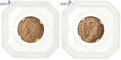 World Coins - Coin, France, Napoléon III, 5 Centimes, 1863, Bordeaux, GENI, MS63RD, Bronze