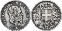 World Coins - Italy, Vittorio Emanuele II, Lira, 1863, Milan, Silver, , KM:5a.1