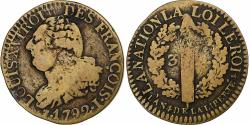 World Coins - France, Louis XVI, 3 Deniers, 1792 / AN 4, Limoges, Brass, , Gadoury:5