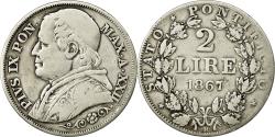 World Coins - Coin, ITALIAN STATES, PAPAL STATES, Pius IX, 2 Lire, 1867, Roma,