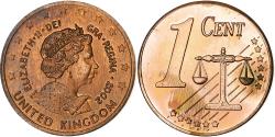 World Coins - United Kingdom, Euro Cent, Fantasy euro patterns, 2002, Copper Plated Steel