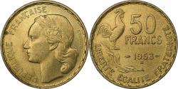 World Coins - France, 50 Francs, Guiraud, 1953, Beaumont - Le Roger, Aluminum-Bronze,