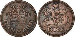 World Coins - Coin, Denmark, Margrethe II, 25 Öre, 2005, Brondby, , Bronze, KM:868.2