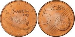 World Coins - Greece, 5 Centimes, 2002, Athens, Copper Plated Steel,