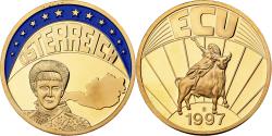 World Coins - Austria, Medal, Ecu Europa, 1997, Copper Gilt,
