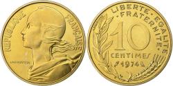 World Coins - France, 10 Centimes, Marianne, 1974, Paris, Aluminum-Bronze,