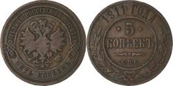 World Coins - Russia, 5 Kopeks, 1911, Saint Petersburg, Copper, , KM:Y#12.2