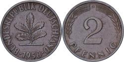 World Coins - Federal Republic of Germany, 2 Pfennig, 1958, Munich, Bronze, , KM:106
