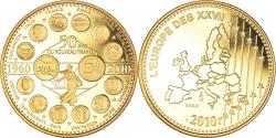 World Coins - France, Medal, L'Europe des XXVII, 50 ans du nouveau Franc, Politics, 2010