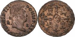 World Coins - Spain, Ferdinand VII, 2 Maravedis, 1833, Segovia, Copper,