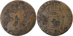 World Coins - France, Louis XV, 1/2 Sol au buste enfantin, 1721, Paris, Copper,