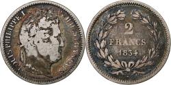 World Coins - France, 2 Francs, Louis-Philippe, 1834, Rouen, Silver, , Gadoury:520