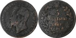 World Coins - Italy, Vittorio Emanuele II, 5 Centesimi, 1861, Milan, Copper, , KM:3.2
