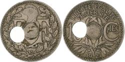 World Coins - France, 10 Centimes, Lindauer, 1921, Paris, Off-center hole, Cupronickel