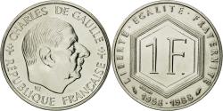 World Coins - Coin, France, Charles de Gaulle, Franc, 1988, Pessac, ESSAI, , Nickel