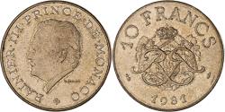 World Coins - Coin, Monaco, Rainier III, 10 Francs, 1981, , Copper-Nickel-Aluminum