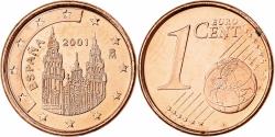 World Coins - Spain, Centime, Burgos cathedral, 2001, Madrid, Copper Plated Steel,