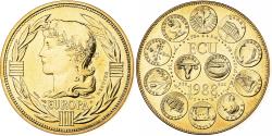 World Coins - France, Medal, Ecu Europa, Marianne, 1988, Gilt Bronze, Rodier,