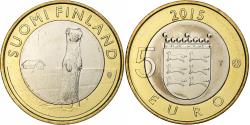 World Coins - Finland, 5 Euro, Stoat in Ostrobothnia, 2015, Vantaa, Bi-Metallic,