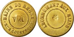 World Coins - France, Token, Bains du Rhône, V. A., Abonnement aux bains, , Brass