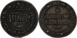 World Coins - France, Token, Collection BP, Denier Parisis Louis XI, Copper,