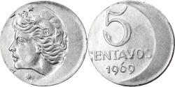World Coins - Coin, Brazil, 5 Centavos, 1969, error off center strike, , Stainless