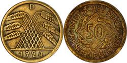 World Coins - Coin, GERMANY, WEIMAR REPUBLIC, 50 Rentenpfennig, 1924, Munich,