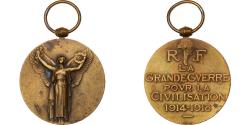 World Coins - France, La Grande Guerre pour la Civilisation, WAR, Medal, 1914-1918, Very Good
