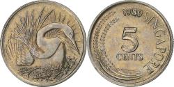 World Coins - Singapore, 5 Cents, 1980, Singapore Mint, Copper-Nickel Clad Steel,